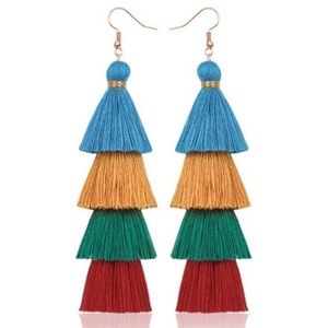 Layered tassel earrings